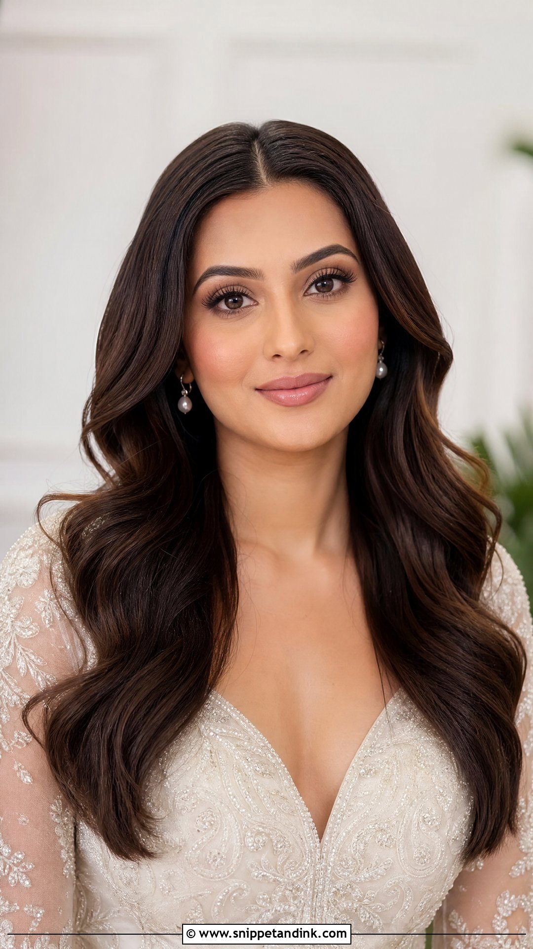 Bridal Hair Down Middle Part Waves - Snippet and Ink - 15 Bridal Hair Inspiration Down Ideas
