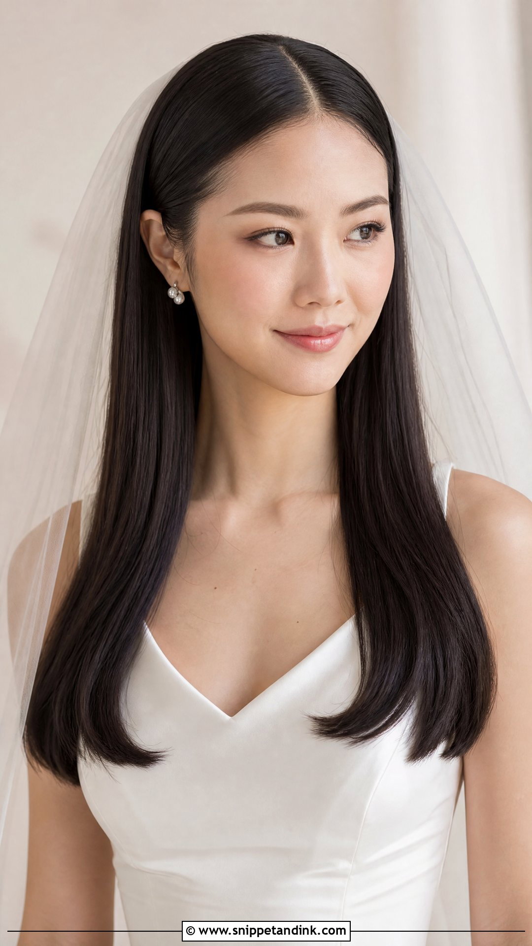 Bridal Hair Down Sleek Straight Hair - Snippet and Ink - 15 Bridal Hair Inspiration Down Ideas
