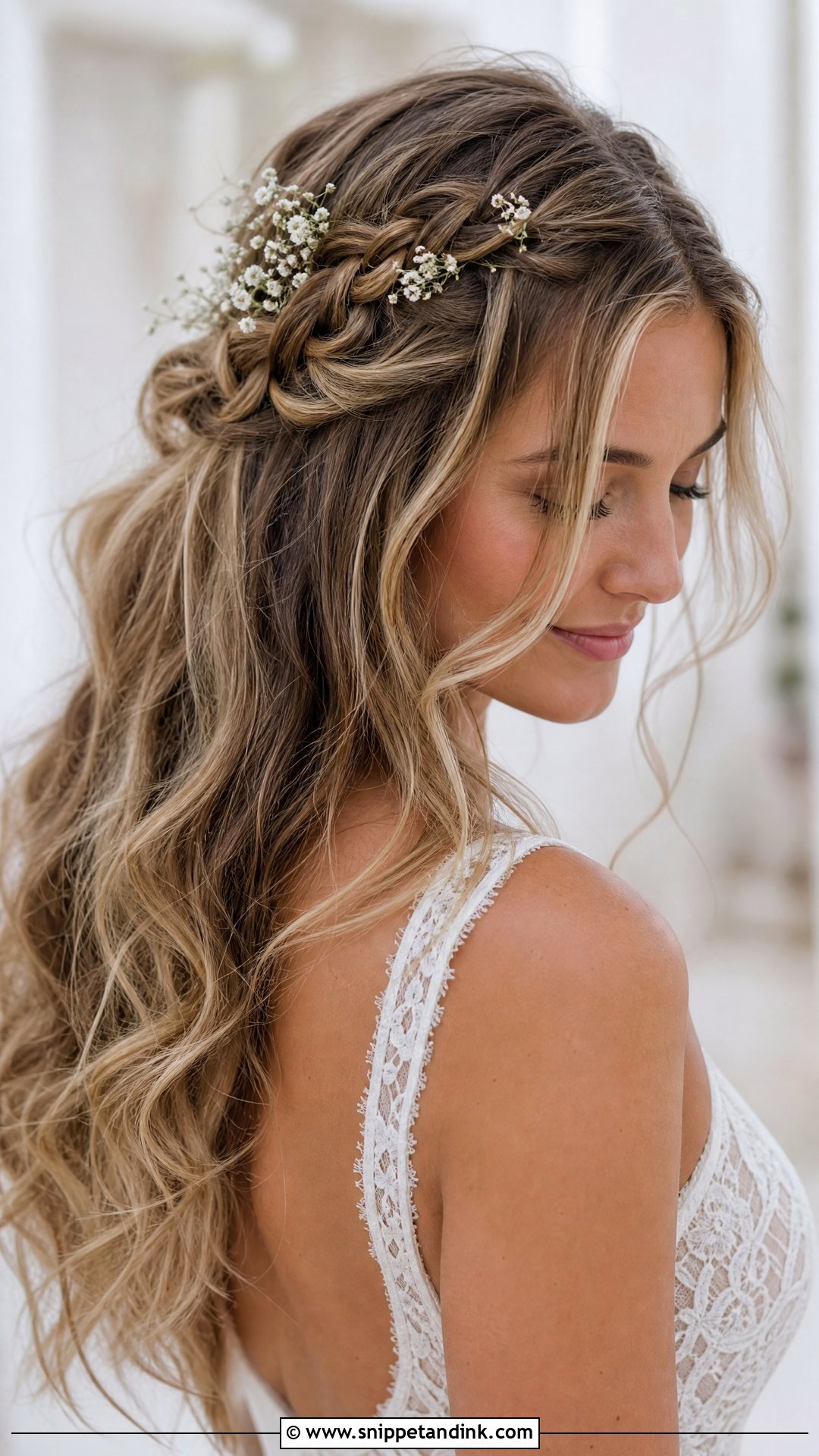 Bridal Hair Down With Boho Braid - Snippet and Ink - 15 Bridal Hair Down with Braid Ideas