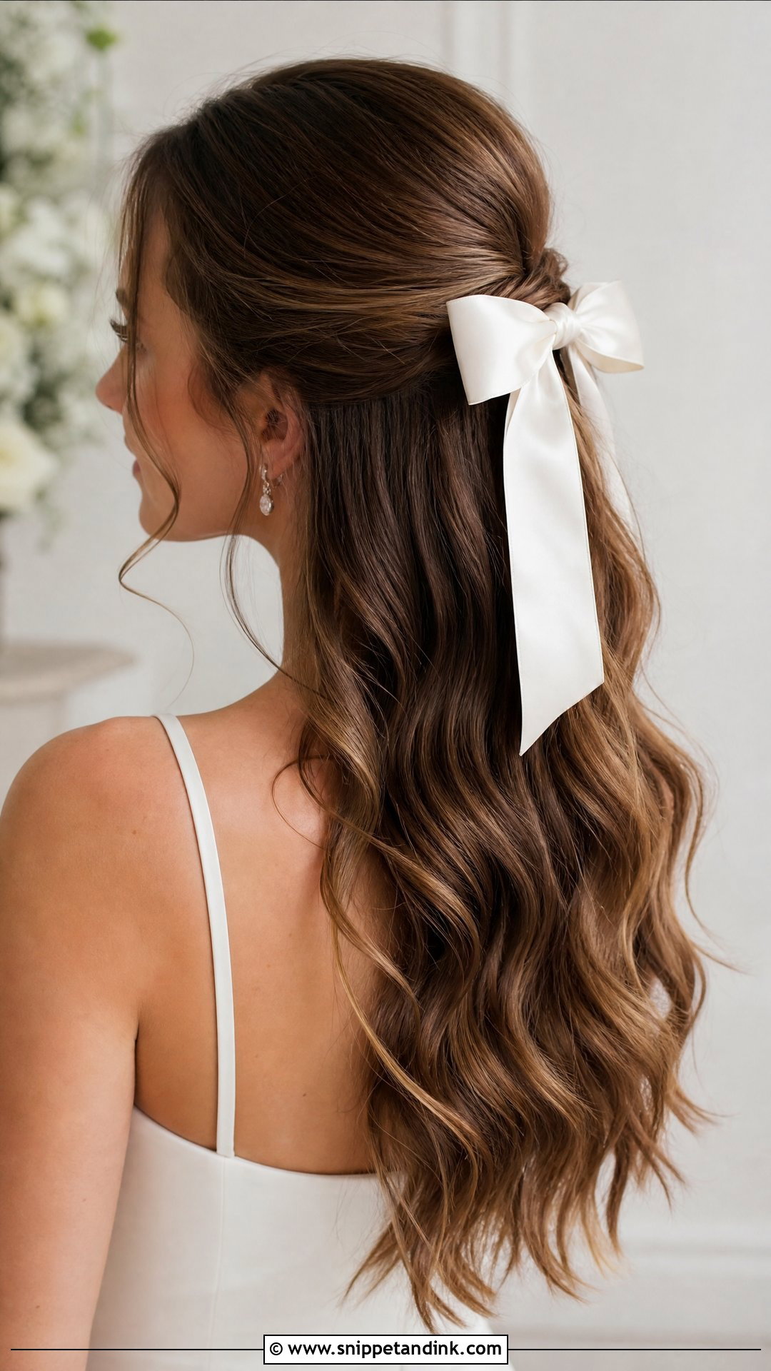 Bridal Hair Down With Bow - Snippet and Ink - 20 Modern Bridal Hair Down Ideas