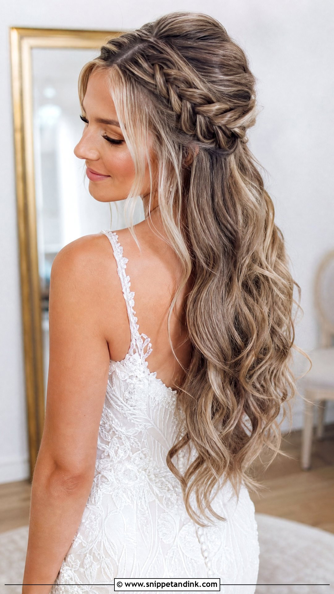 Bridal Hair Down With Braid For Long Hair - Snippet and Ink - 15 Bridal Hair Down with Braid Ideas