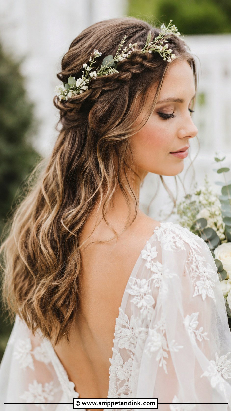 Bridal Hair Down With Braided Halo - Snippet and Ink - 20 Bride Wedding Hair Down Ideas