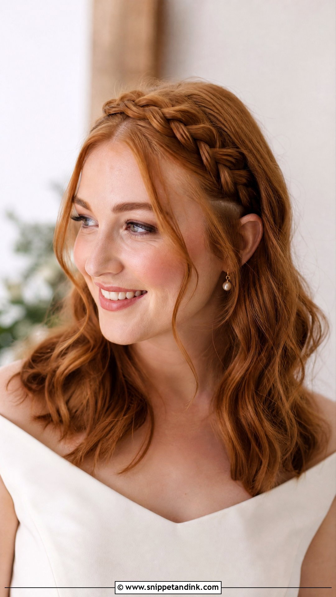 Bridal Hair Down With Braided Headband - Snippet and Ink - 15 Bridal Hair Down with Braid Ideas