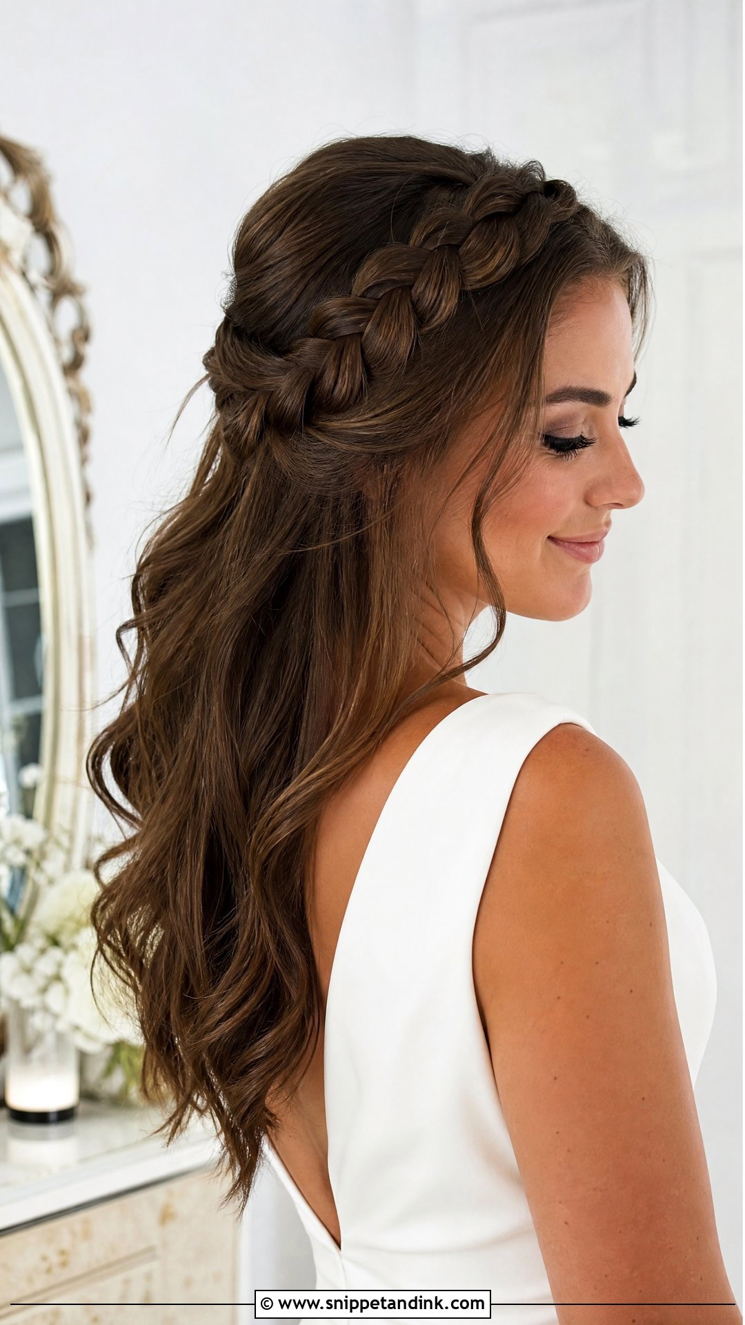 Bridal Hair Down With Dutch Braid - Snippet and Ink - 15 Bridal Hair Down with Braid Ideas