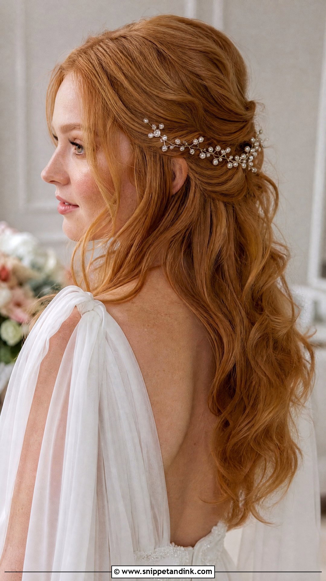 Bridal Hair Down With Hair Vine - Snippet and Ink - 20 Modern Bridal Hair Down Ideas