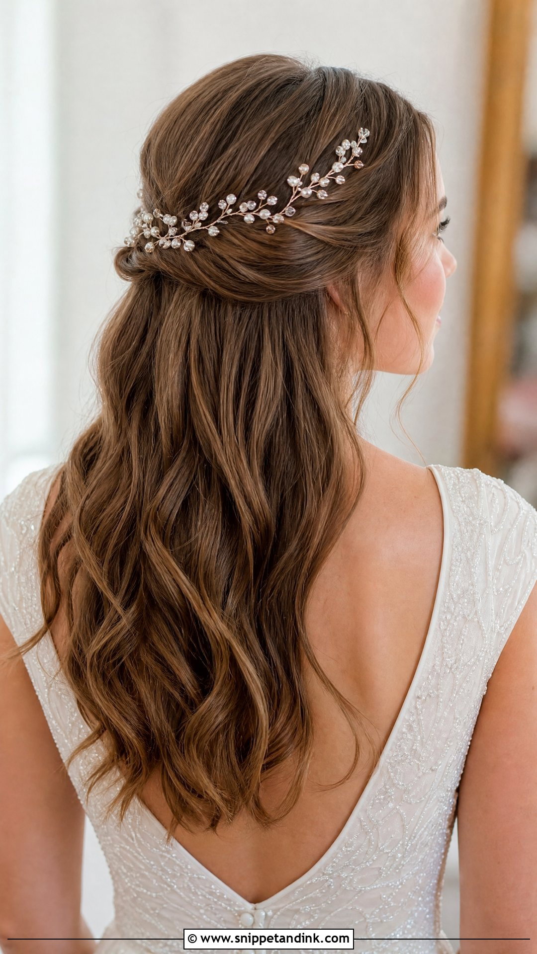 Bridal Hair Down With Hair Vine - Snippet and Ink - 15 Elegant Bridal Hair Down Ideas
