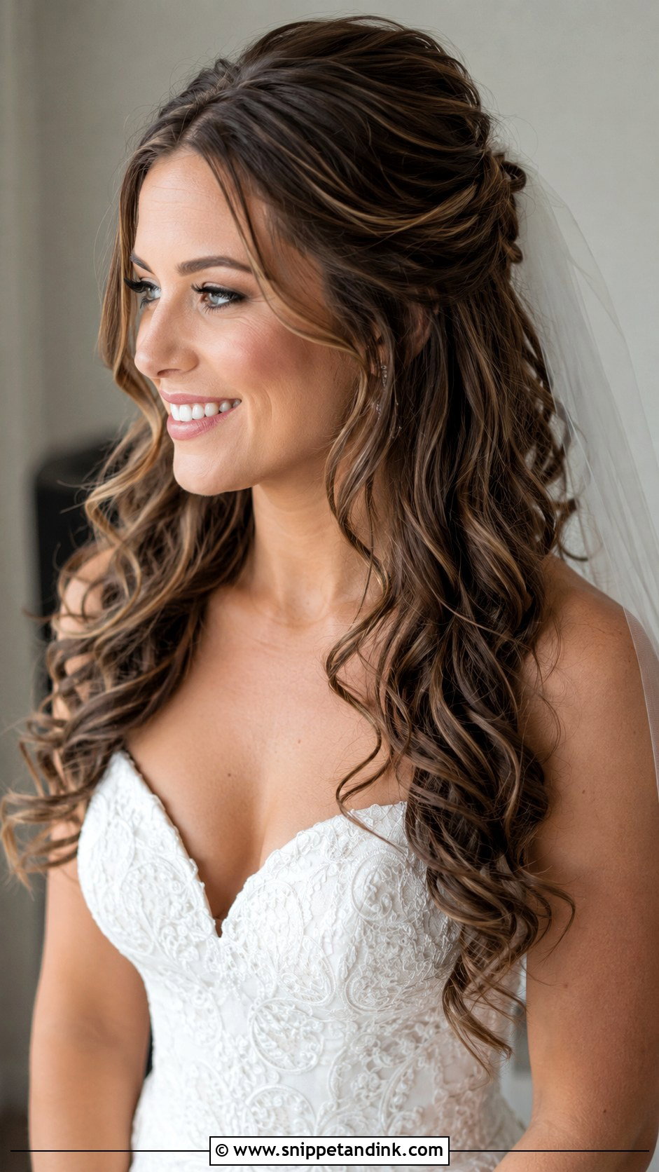 Bridal Hair Down With Half Up Curls - Snippet and Ink - 20 Bridal Hairstyle Down Ideas