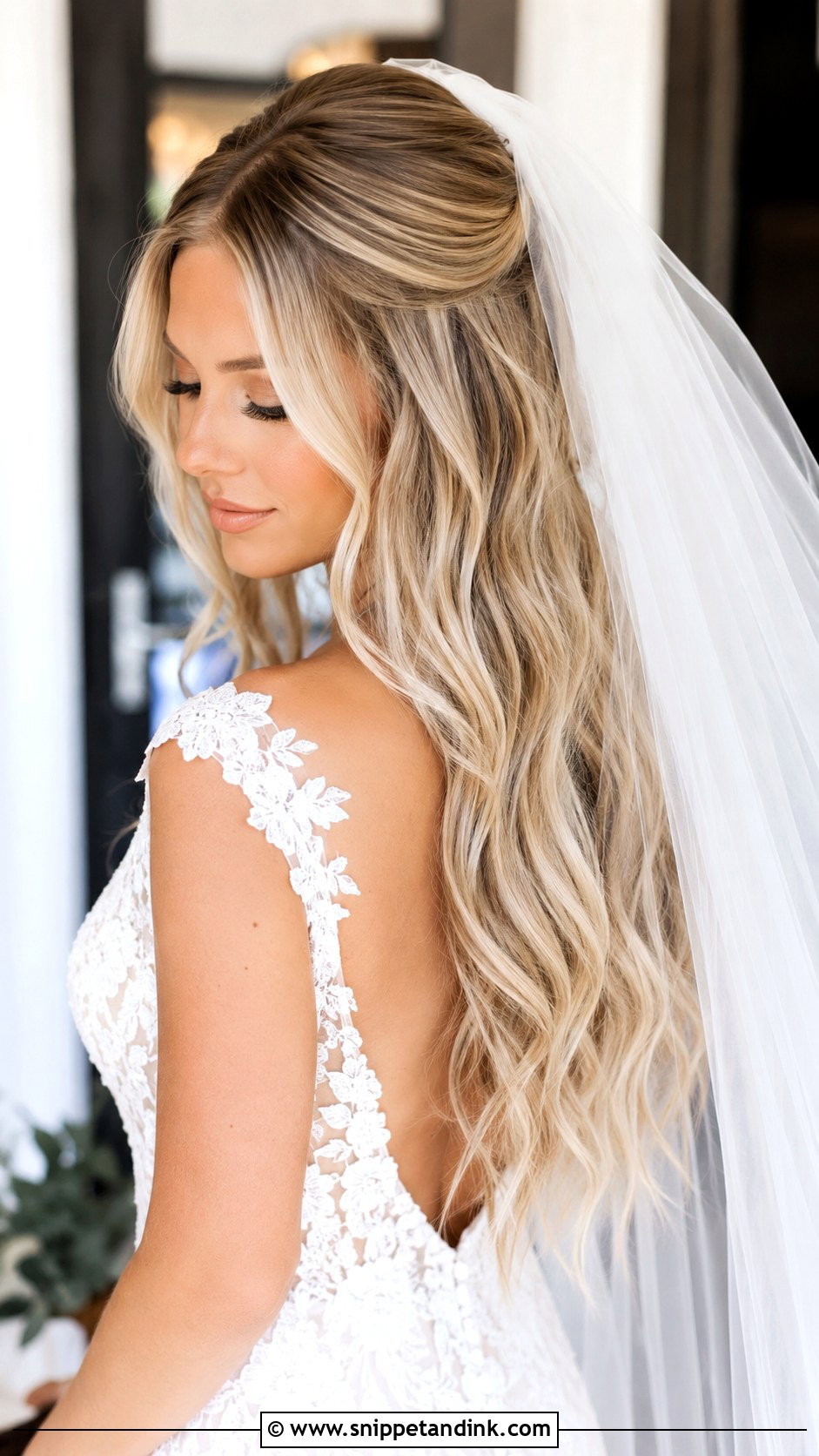 Bridal Hair Down With Long Veil - Snippet and Ink - 20 Bridal Hairstyle Down Ideas