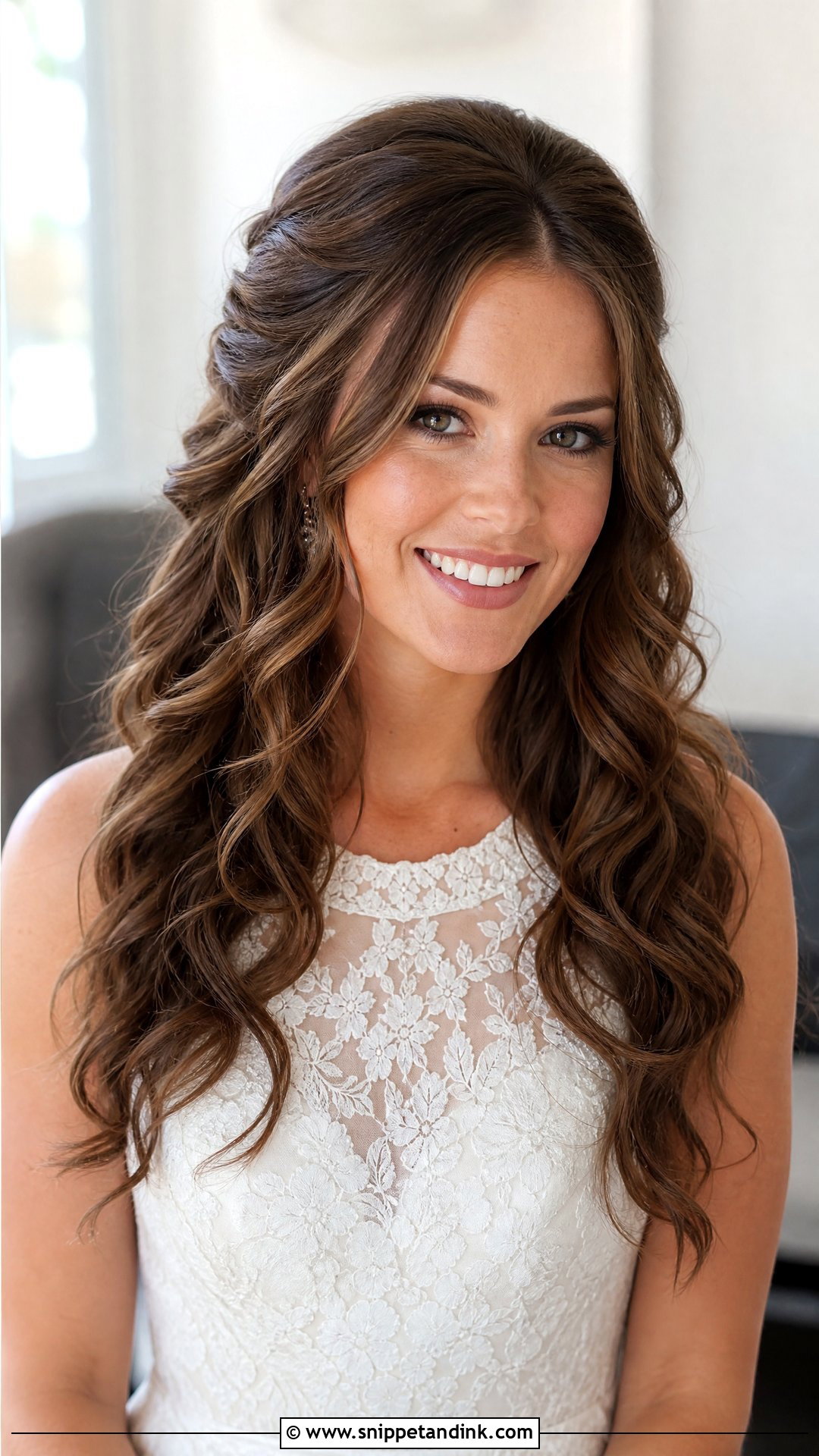 Bridal Hair Down With Loose Curls - Snippet and Ink - 15 Elegant Bridal Hair Down Ideas