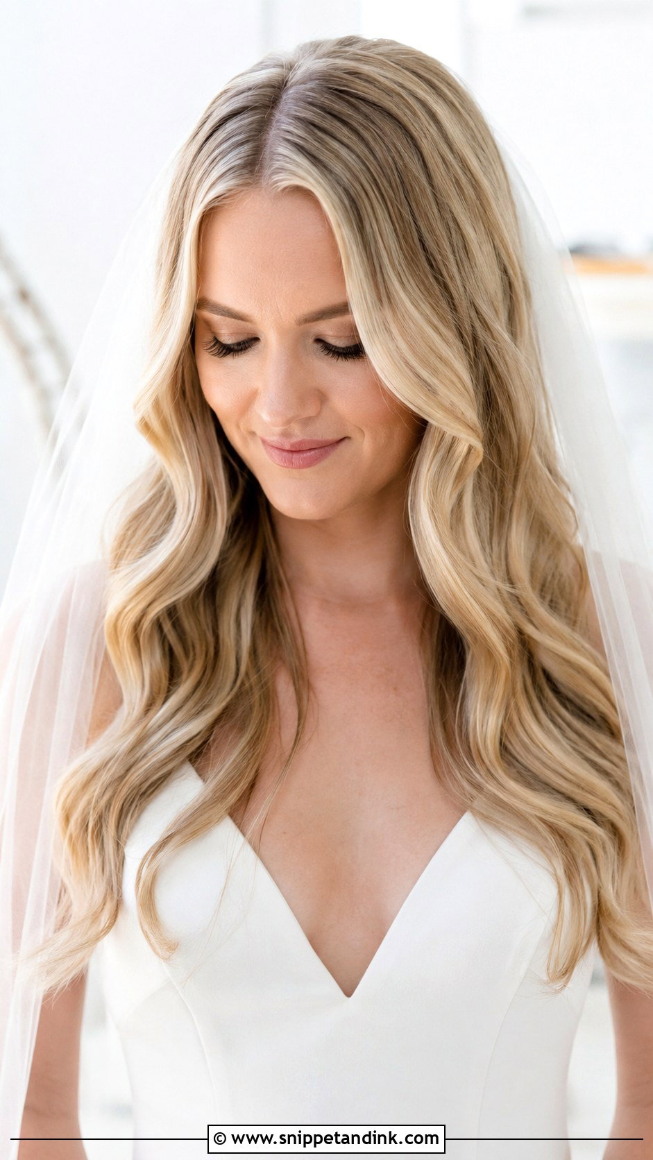 Bridal Hair Down With Middle Part Waves - Snippet and Ink - 20 Bridal Hairstyle Down Ideas
