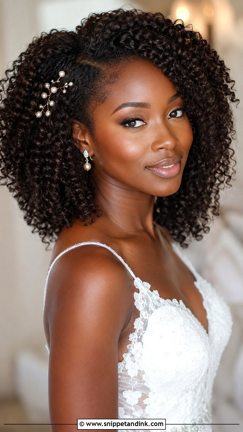 Bridal Hair Down With Natural Curls - Snippet and Ink - 20 Bridal Hair All Down Ideas
