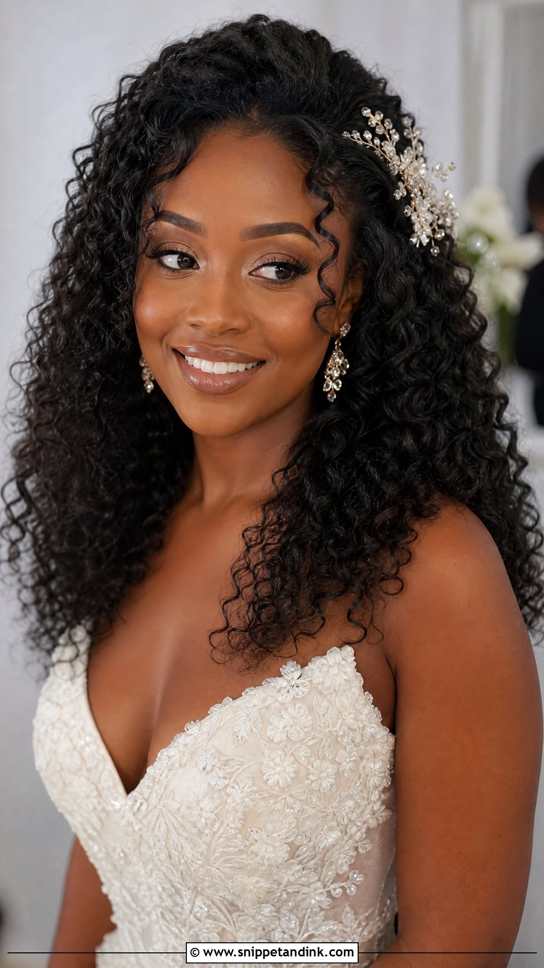 Bridal Hair Down With Natural Curls - Snippet and Ink - 15 Bridal Hair Out Ideas