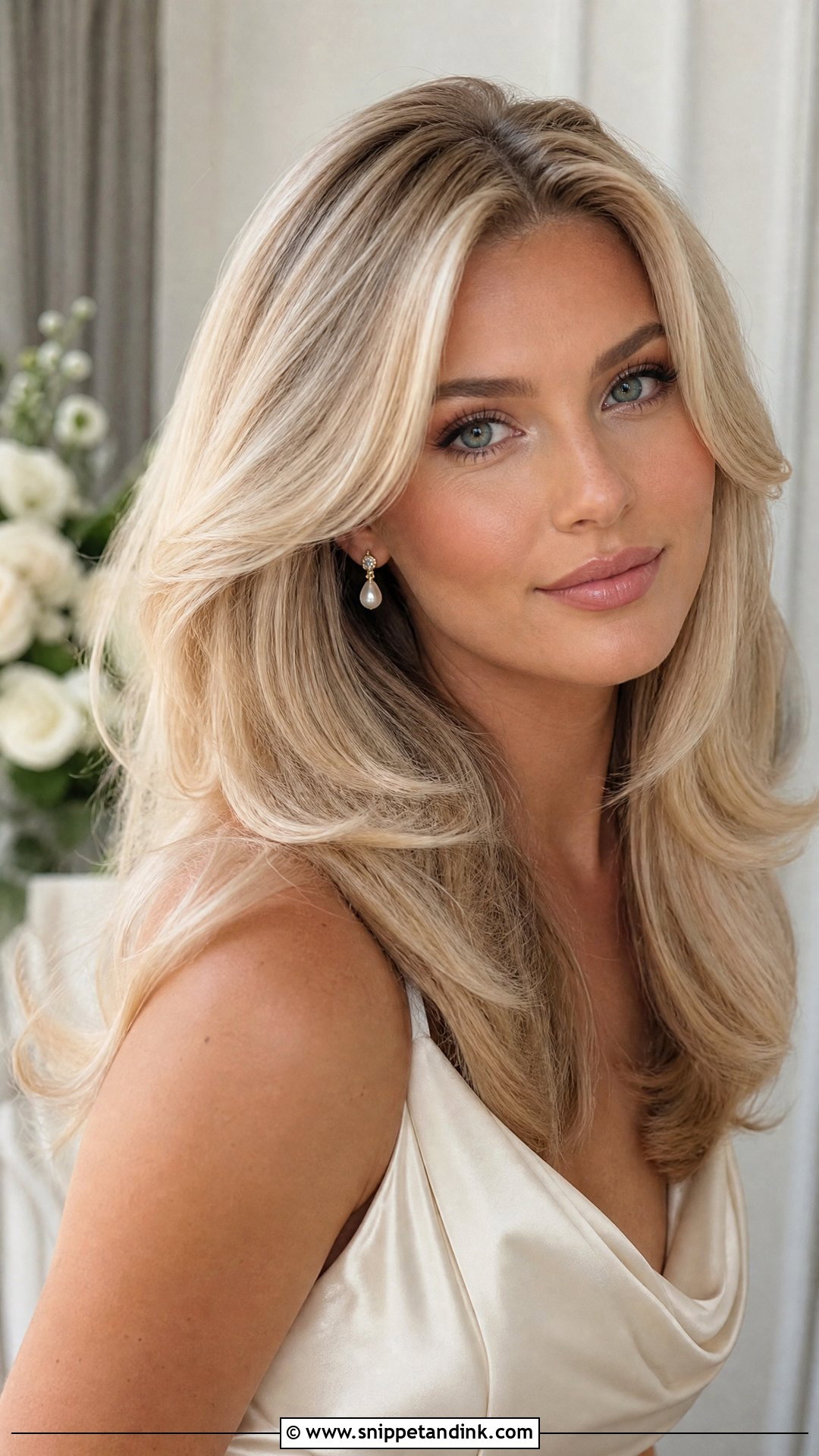 Bridal Hair Down With Old Money Blowout - Snippet and Ink - 15 Bridal Hair Out Ideas