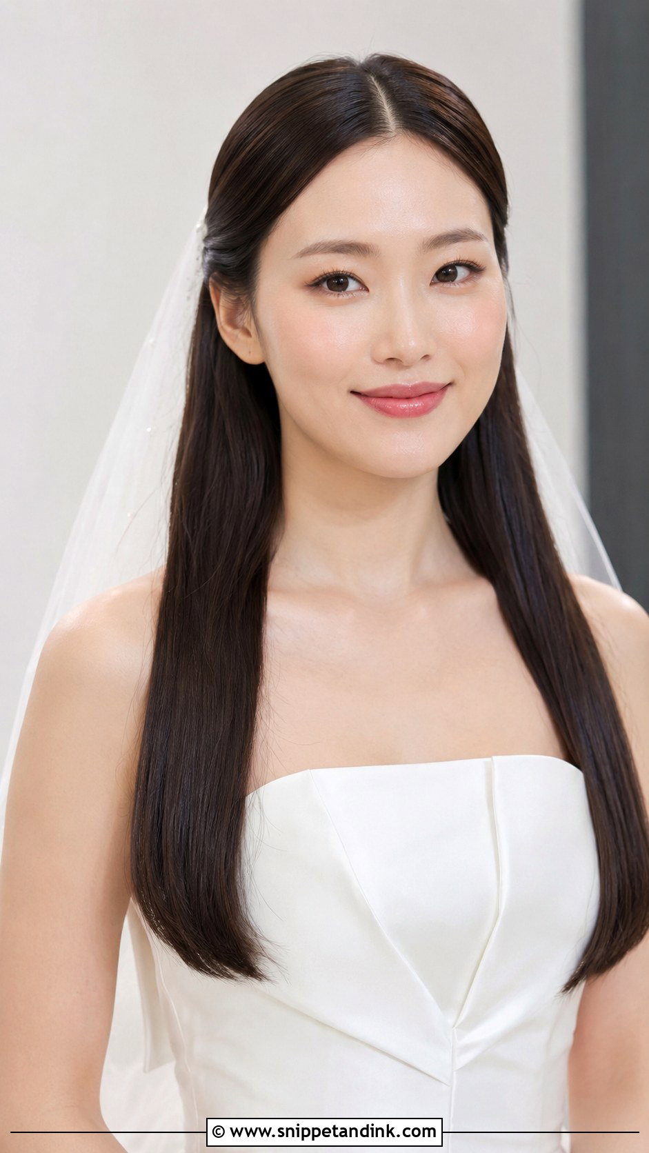 Bridal Hair Down With Sleek Straight Hair - Snippet and Ink - 20 Bridal Hairstyle Down Ideas