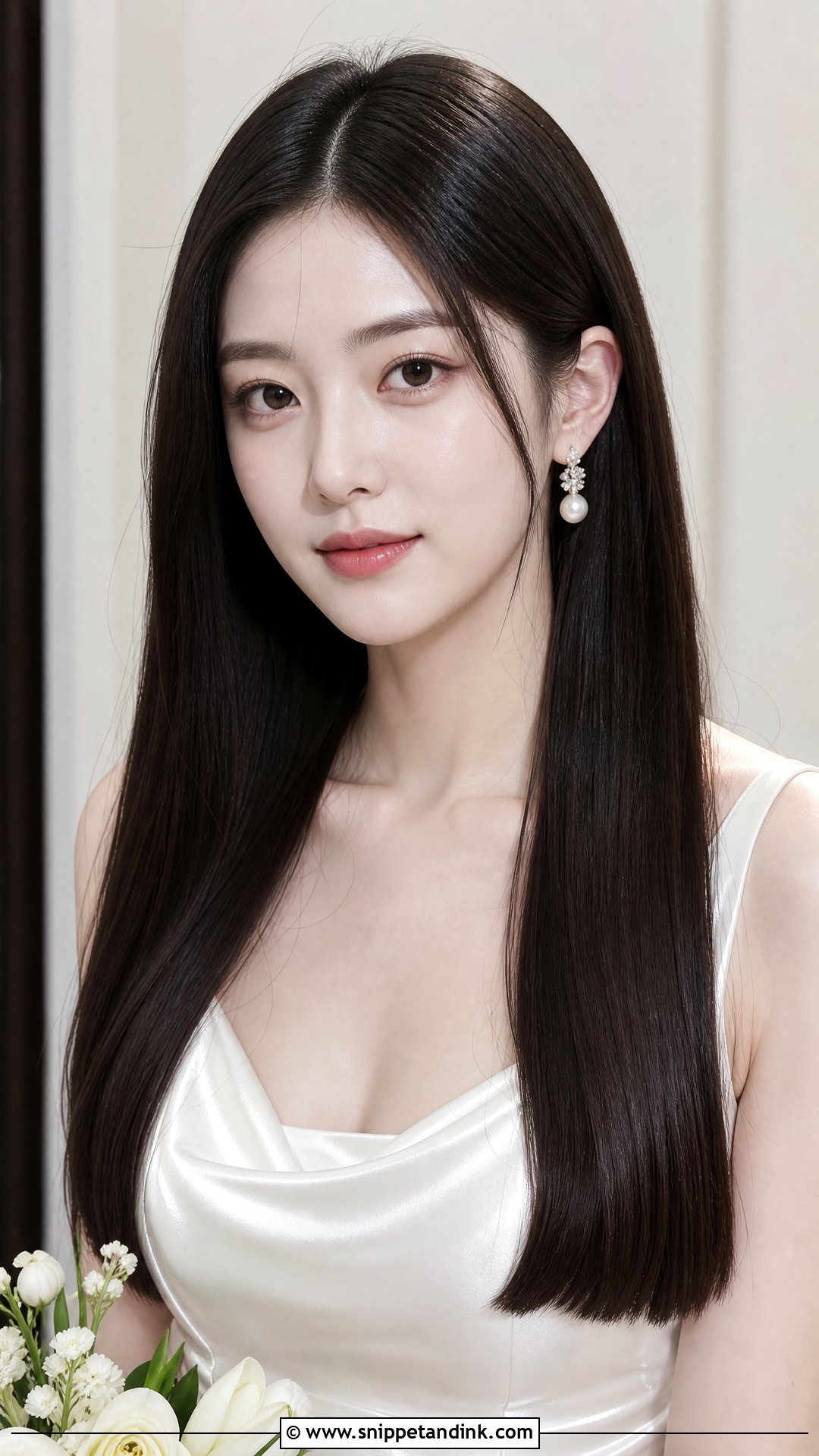 Bridal Hair Down With Sleek Straight Hair - Snippet and Ink - 20 Modern Bridal Hair Down Ideas