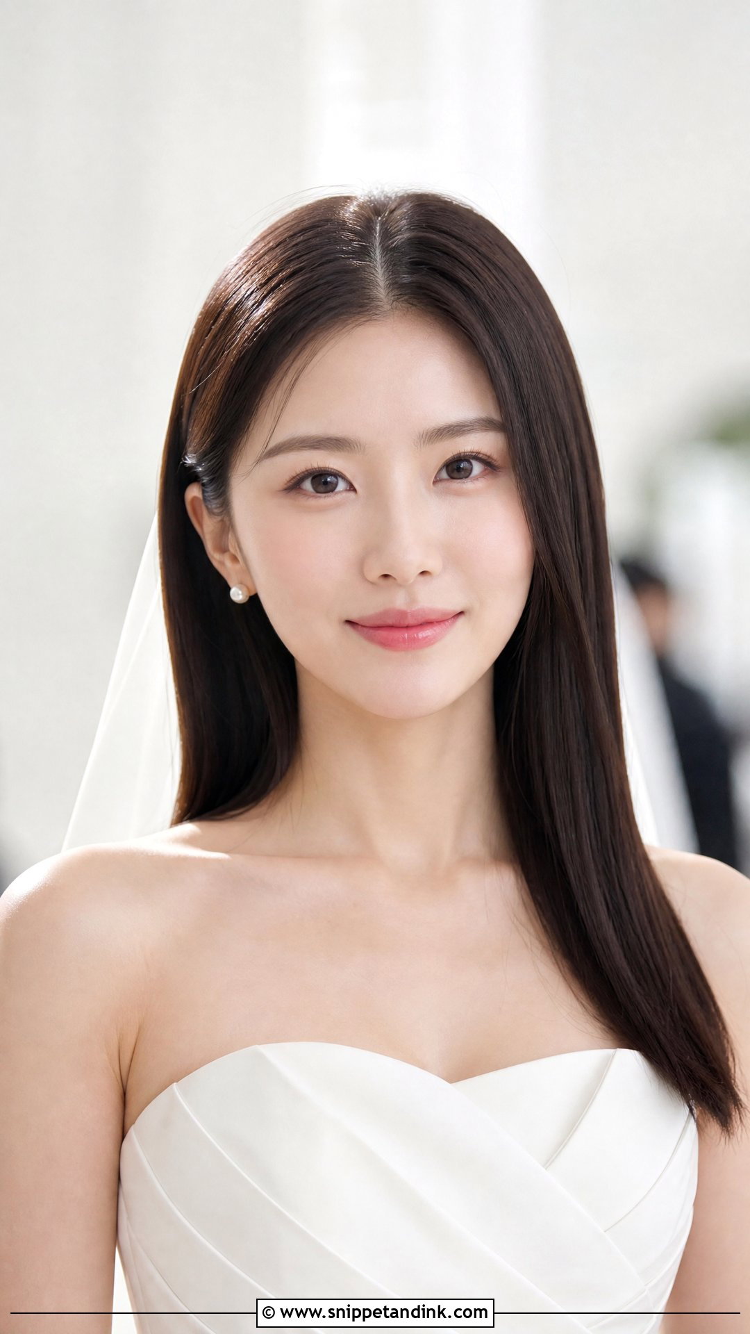 Bridal Hair Down With Sleek Straight Hair - Snippet and Ink - 15 Bridal Hair Out Ideas