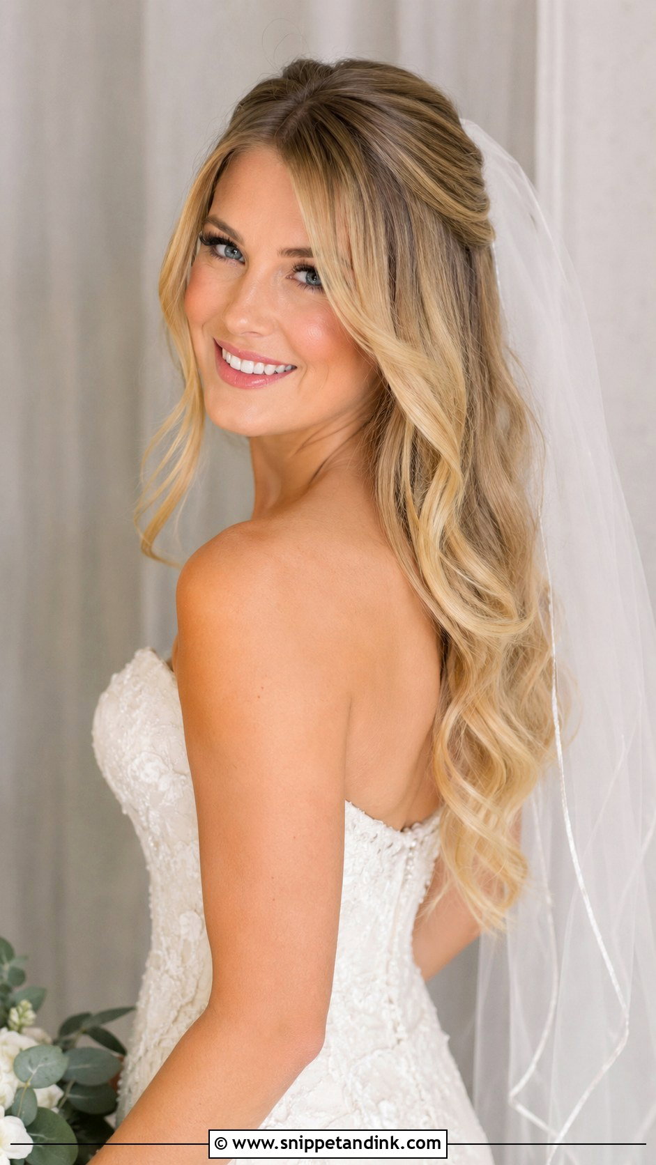 Bridal Hair Down With Soft Waves - Snippet and Ink - 20 Bridal Hair All Down Ideas