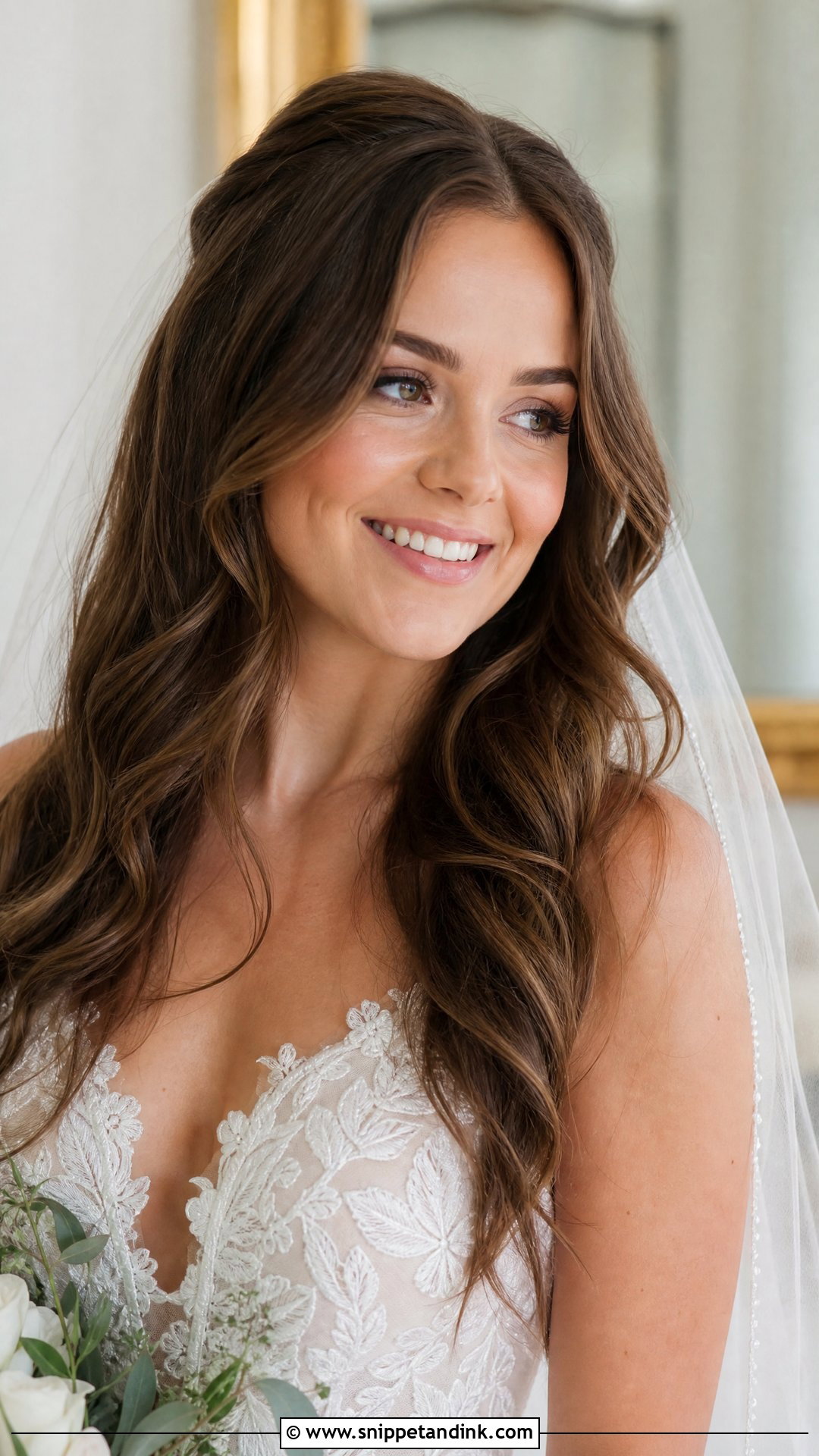 Bridal Hair Down With Soft Waves - Snippet and Ink - 20 Modern Bridal Hair Down Ideas