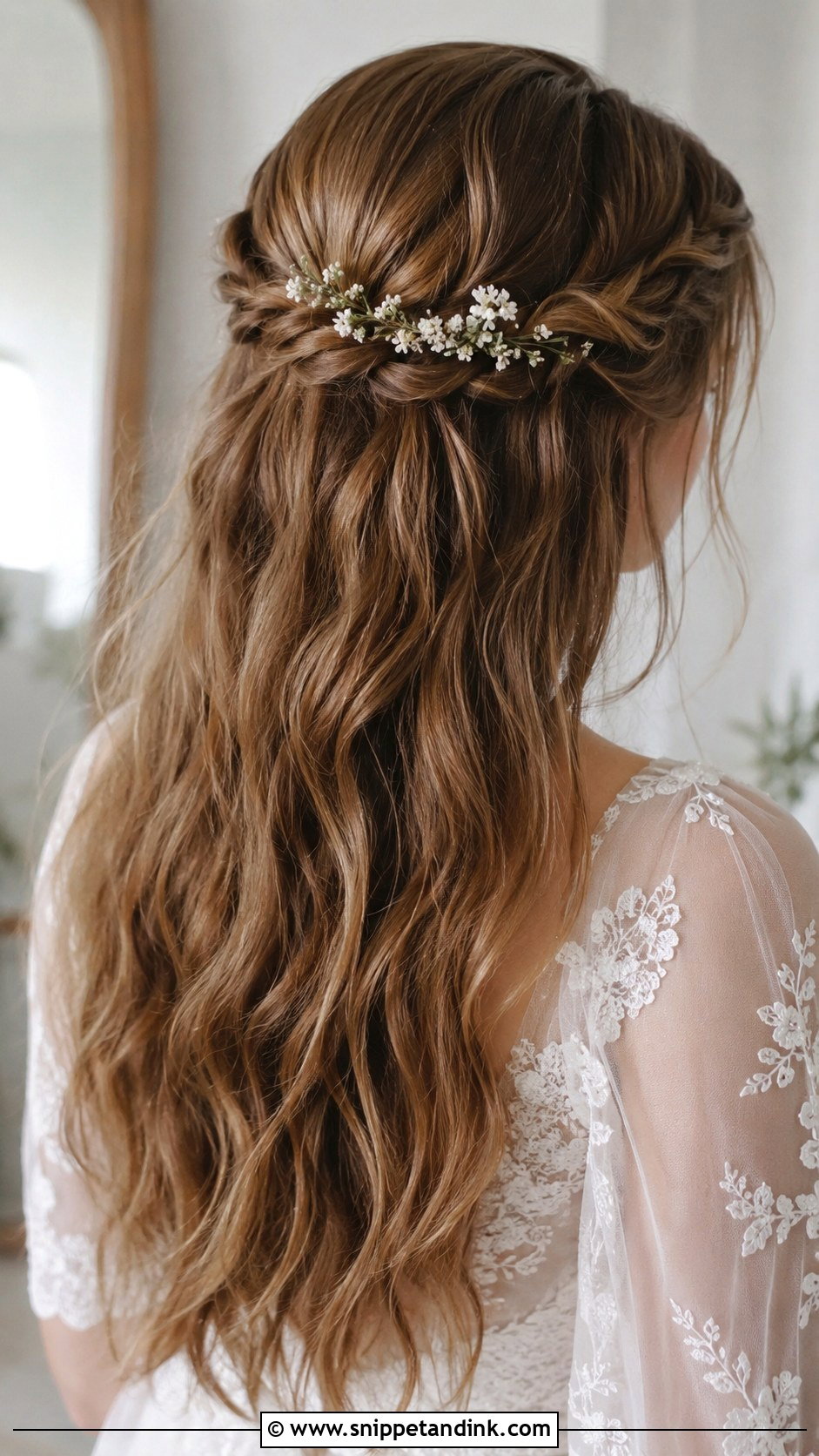 Bridal Hair Down With Twisted Crown - Snippet and Ink - 25 Bridal Hairstyles Down