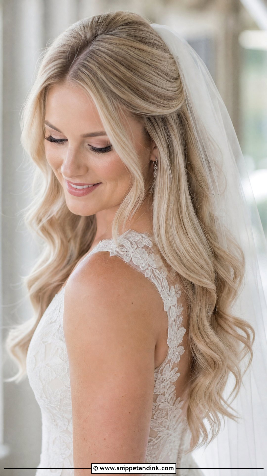 Bridal Hair Down With Veil - Snippet and Ink - 15 Elegant Bridal Hair Down Ideas