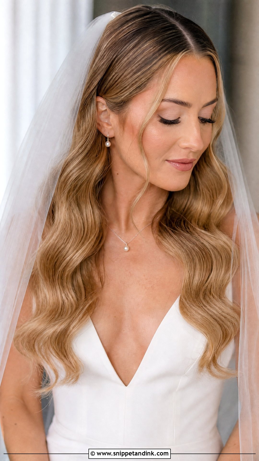Bridal Hair Down With Veil - Snippet and Ink - 15 Glam Bridal Hair Down Ideas