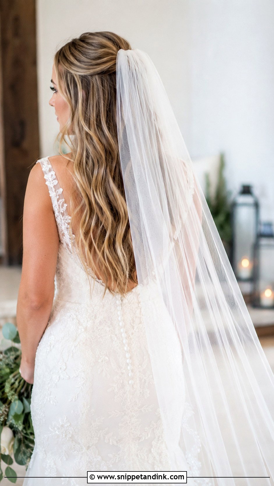 Bridal Hair Down With Veil - Snippet and Ink - 20 Simple Bridal Hair Down Ideas
