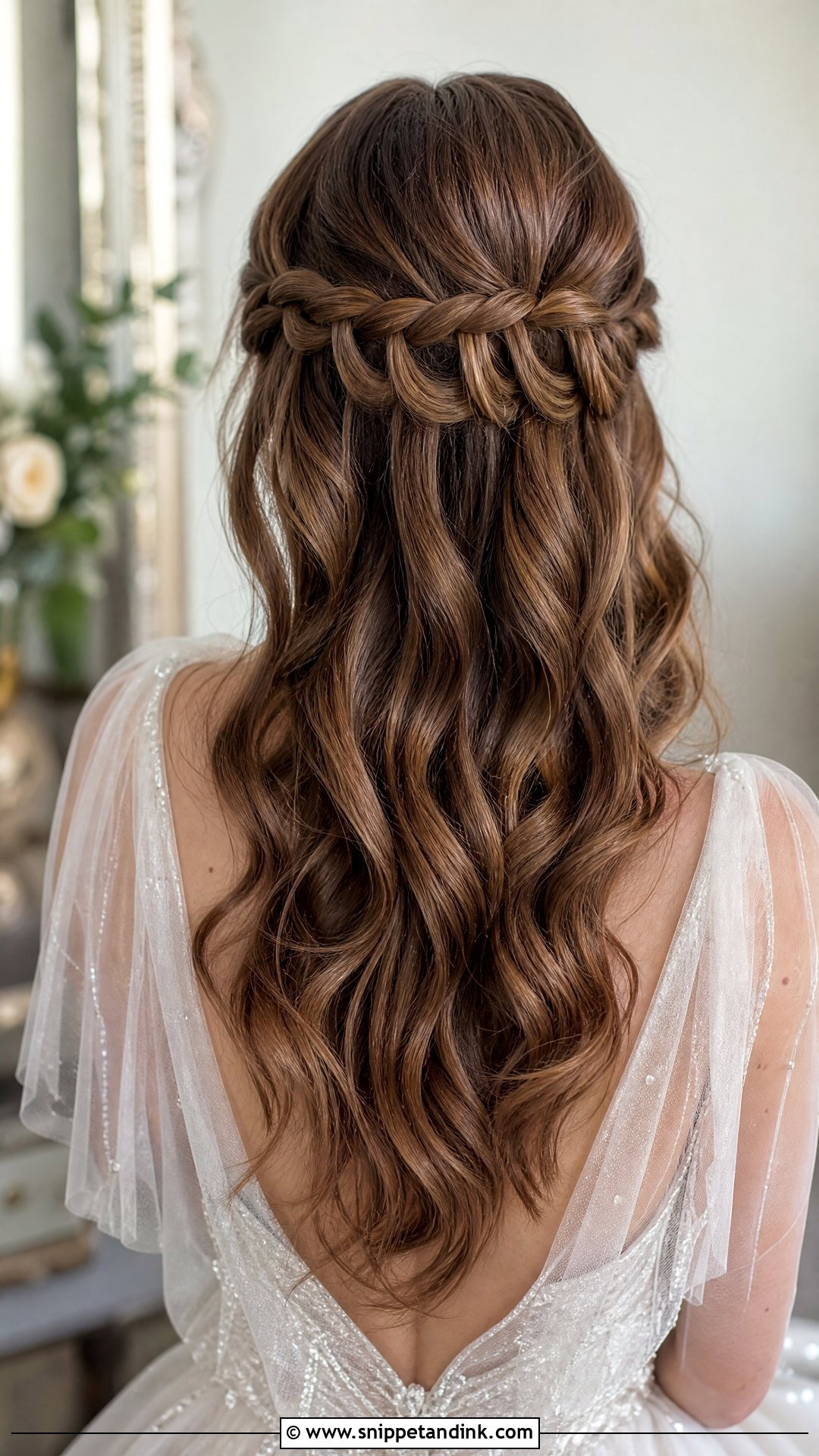 Bridal Hair Down With Waterfall Braid - Snippet and Ink - 15 Bridal Hair Down with Braid Ideas