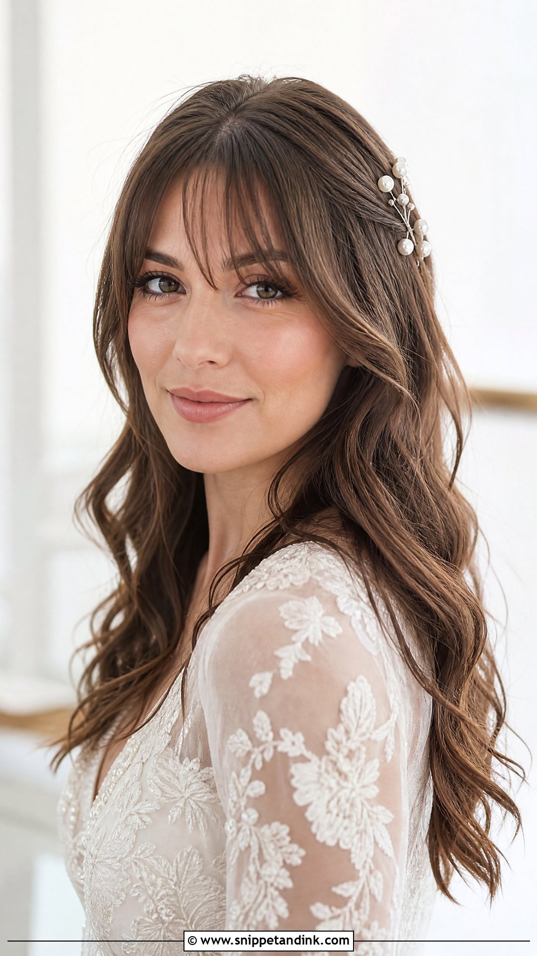 Bridal Hair Down With Wispy Bangs - Snippet and Ink - 15 Bridal Hair Down with Bangs Ideas