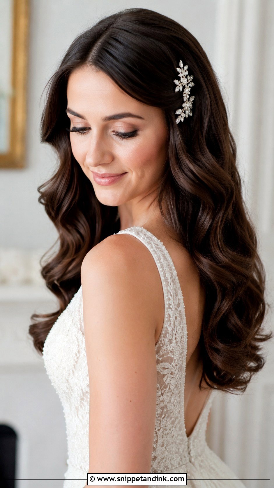 Bridal Hair Down with Comb - Snippet and Ink - 30 Bride Hair Down Ideas