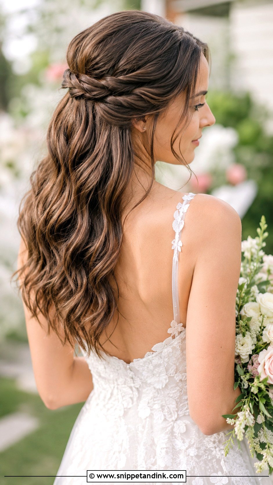 Bridal Hair Down with Twists - Snippet and Ink - 30 Bride Hair Down Ideas