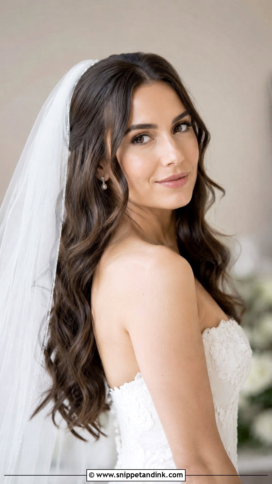 Bridal Hair Down with Veil - Snippet and Ink - 30 Bride Hair Down Ideas