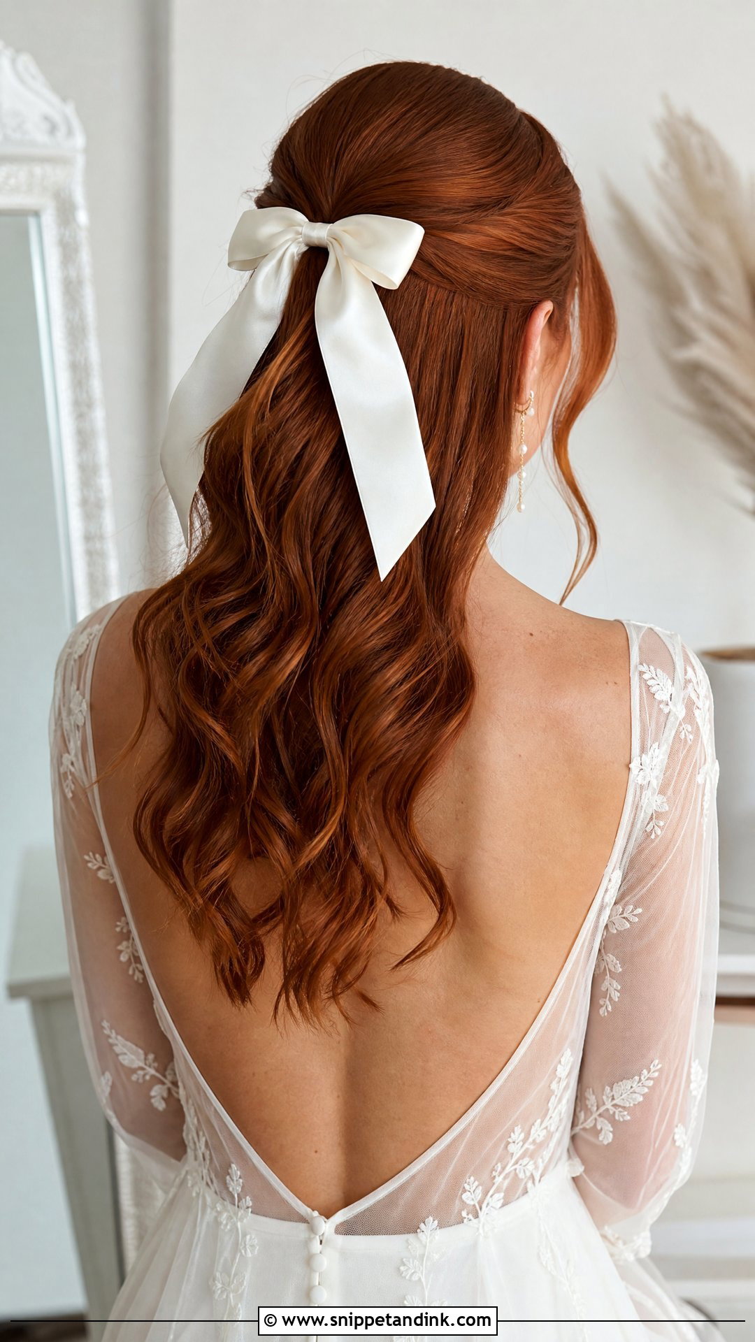 Bridal Hair Piece With Bow - Snippet and Ink - 15 Bridal Hair Pieces Hair Down Ideas