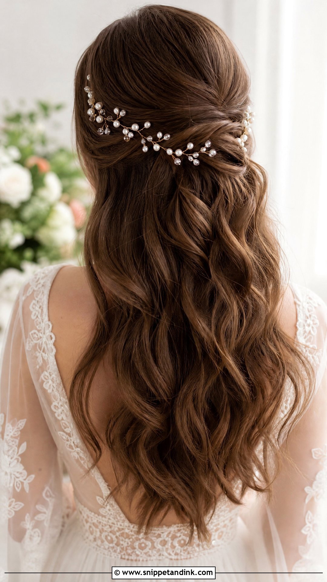 Bridal Hair Piece With Hair Vine - Snippet and Ink - 15 Bridal Hair Pieces Hair Down Ideas