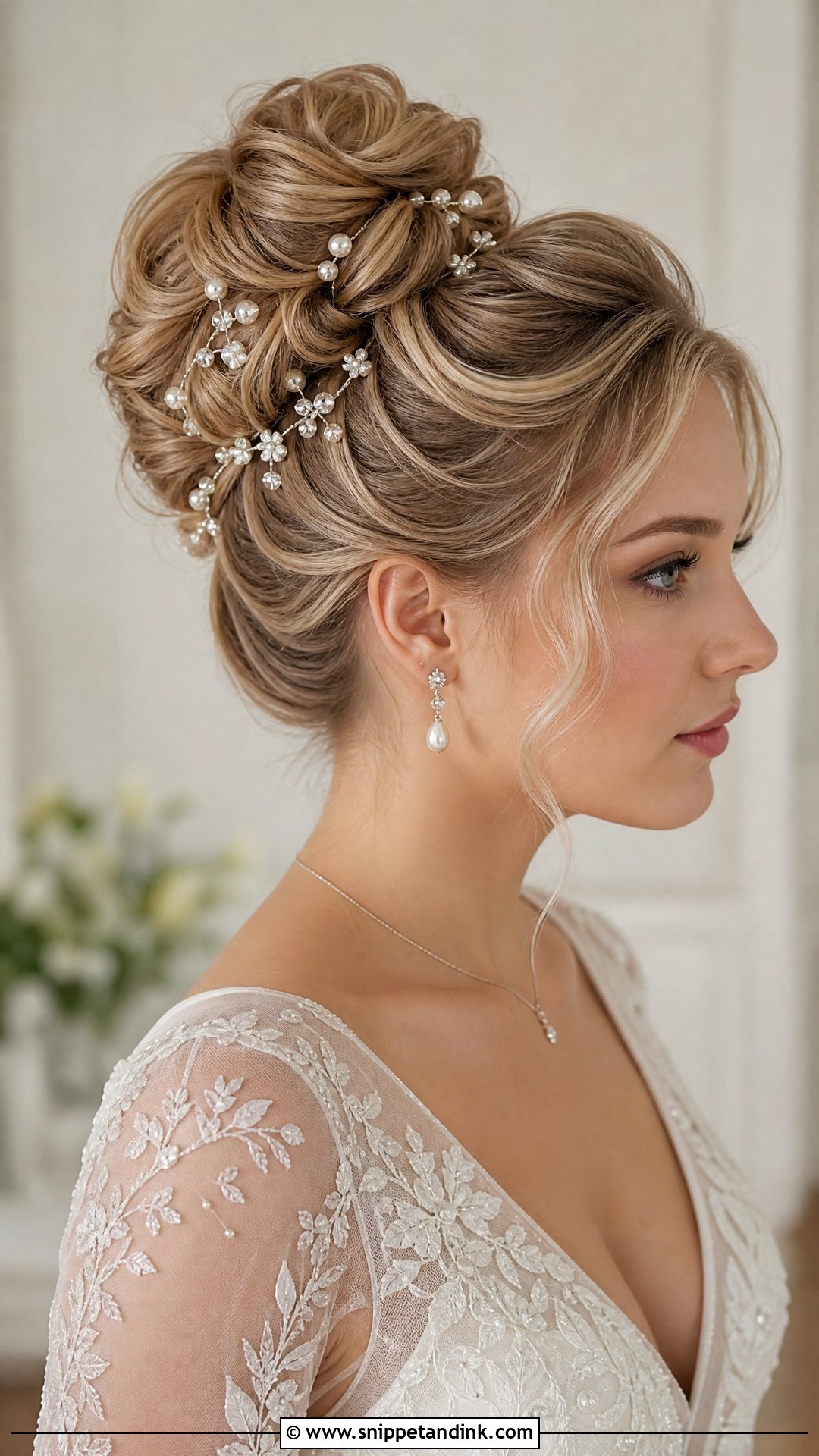 Bridal Hair Pins High Bun - Snippet and Ink - 15 Hair Accessories for Women Wedding Ideas