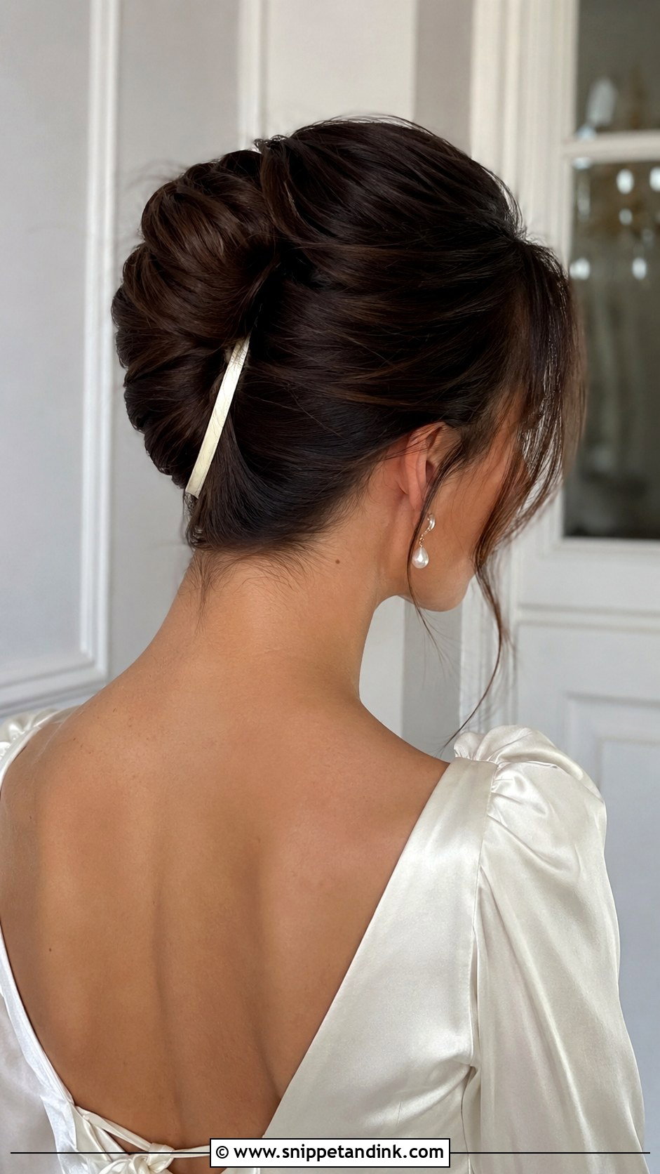 Bridal Hair Ribbon French Twist - Snippet and Ink - 20 Bridal Hair Ribbon Ideas
