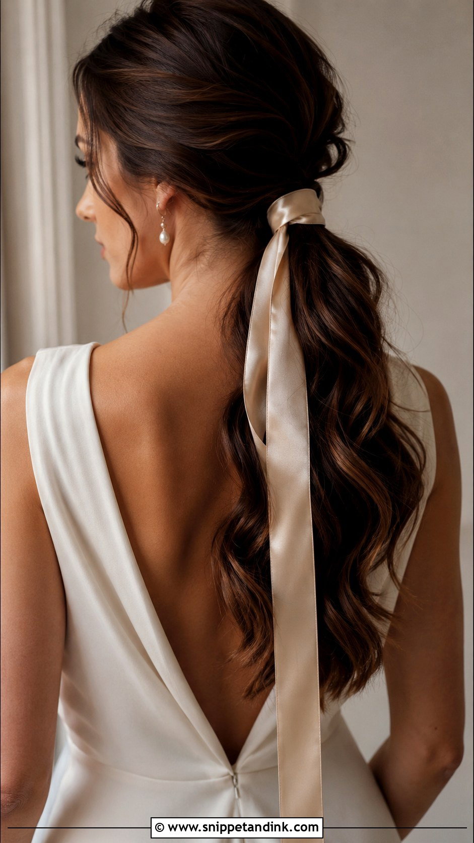 Bridal Hair Ribbon Ponytail - Snippet and Ink - 20 Bridal Hair Ribbon Ideas