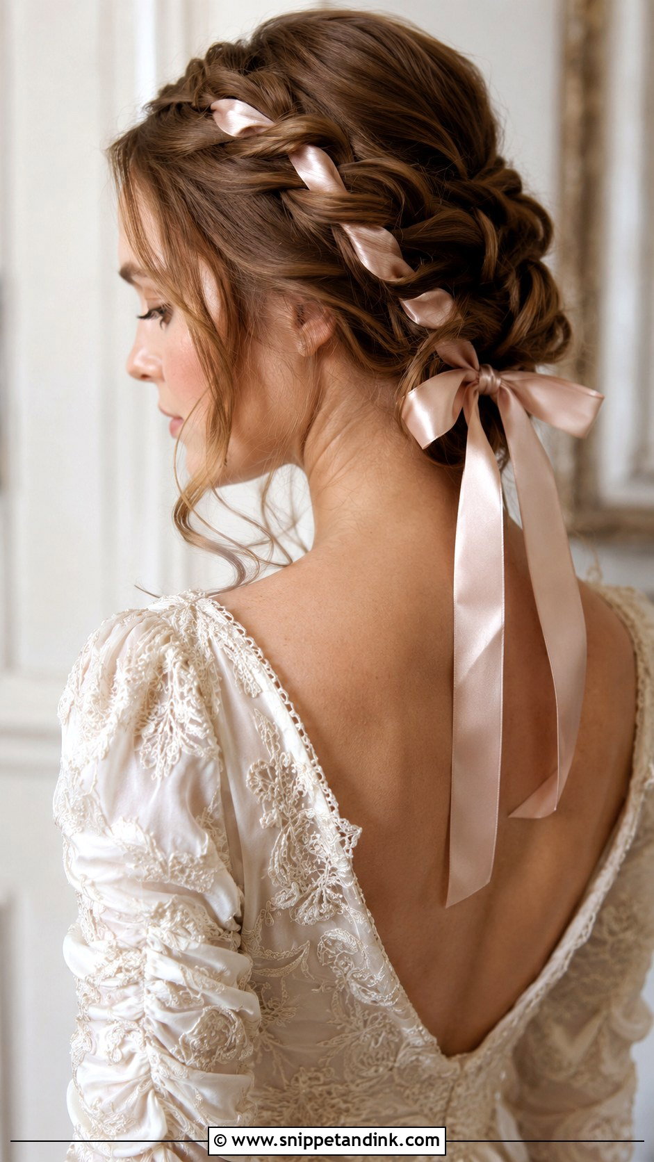 Bridal Hair Ribbon for Soft Updo - Snippet and Ink - 25 Hair Pieces for Wedding