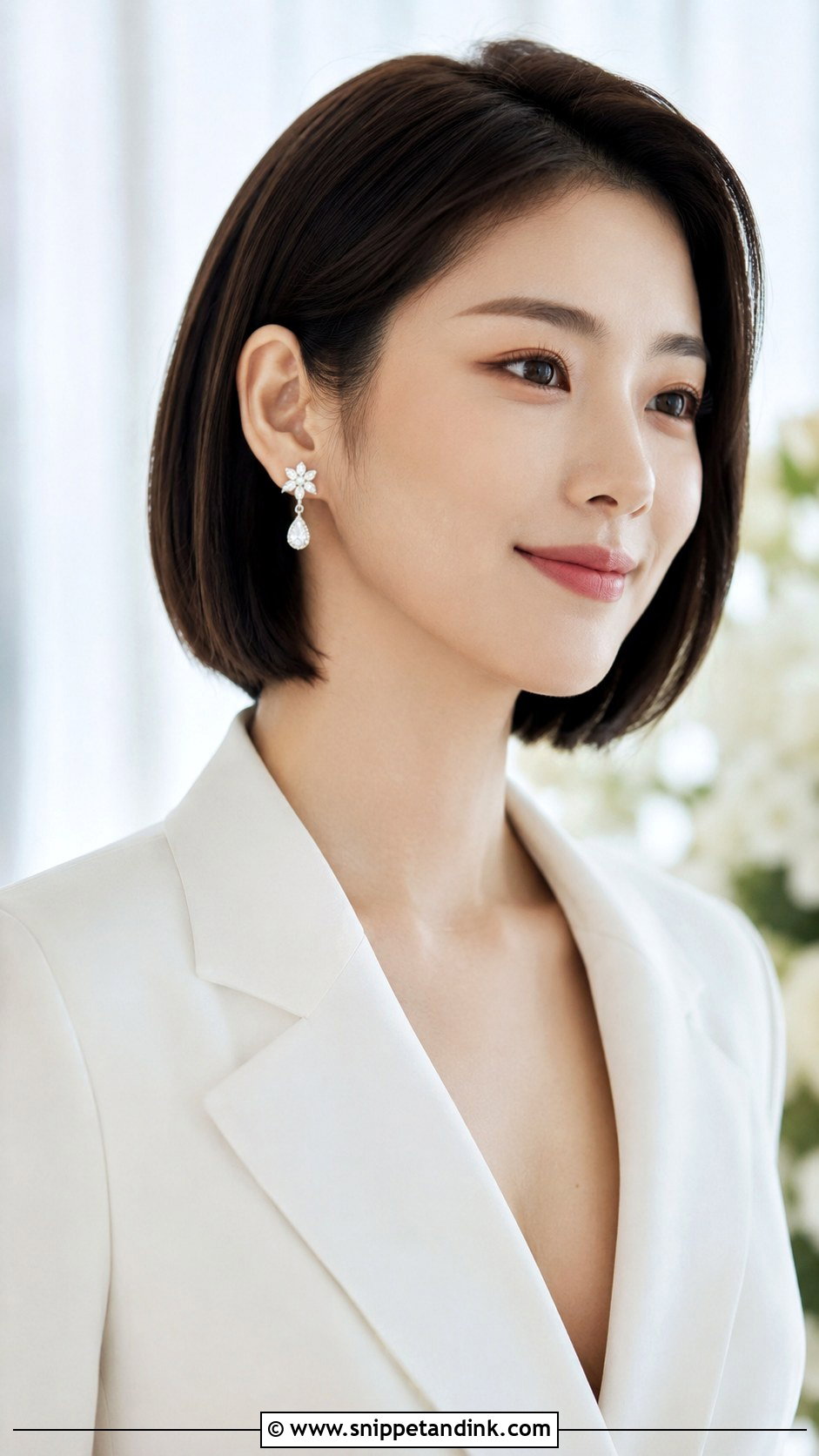 Bridal Hair Tucked Behind Ear With Bob Haircut - Snippet and Ink - 20 Bridal Hair Tucked Behind Ear Hairstyles