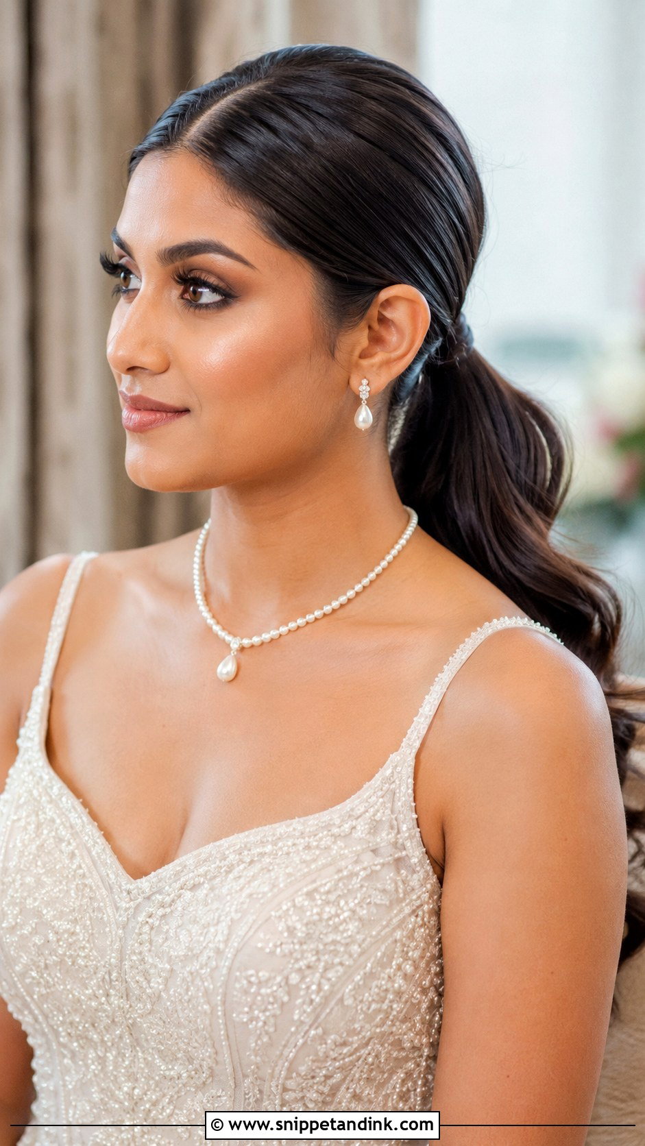 Bridal Hair Tucked Behind Ear With Low Ponytail - Snippet and Ink - 20 Bridal Hair Tucked Behind Ear Hairstyles