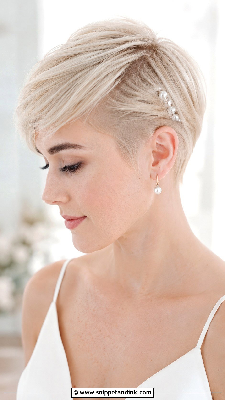 Bridal Hair Tucked Behind Ear With Pixie Cut - Snippet and Ink - 20 Bridal Hair Tucked Behind Ear Hairstyles