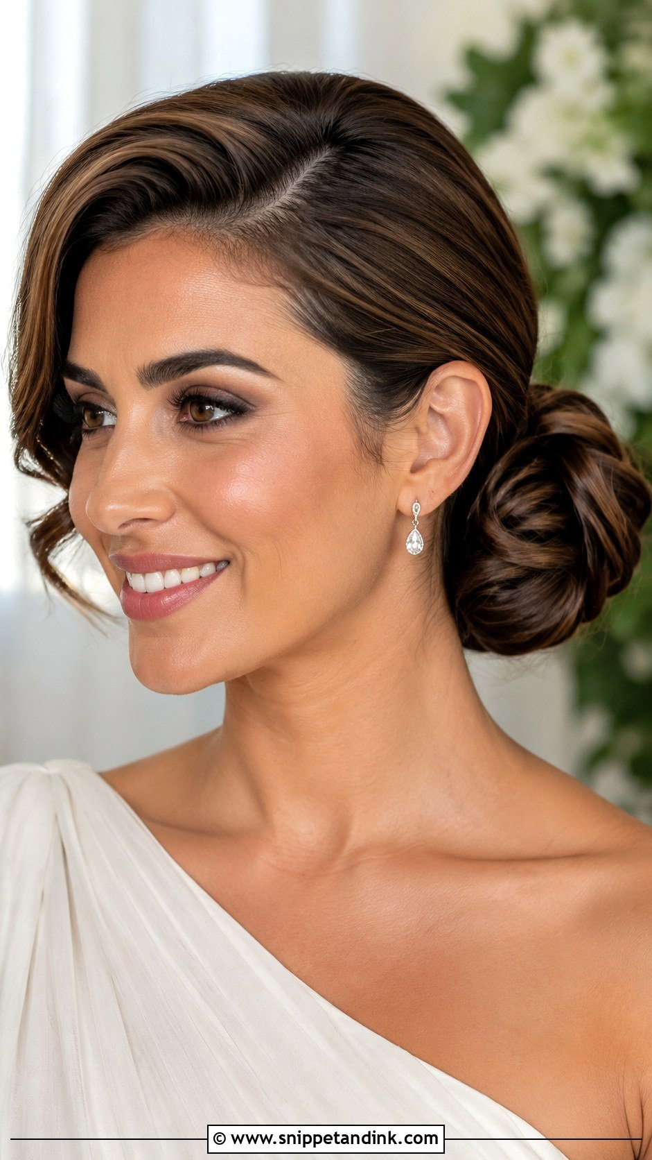 Bridal Hair Tucked Behind Ear With Side Swept Bun - Snippet and Ink - 20 Bridal Hair Tucked Behind Ear Hairstyles