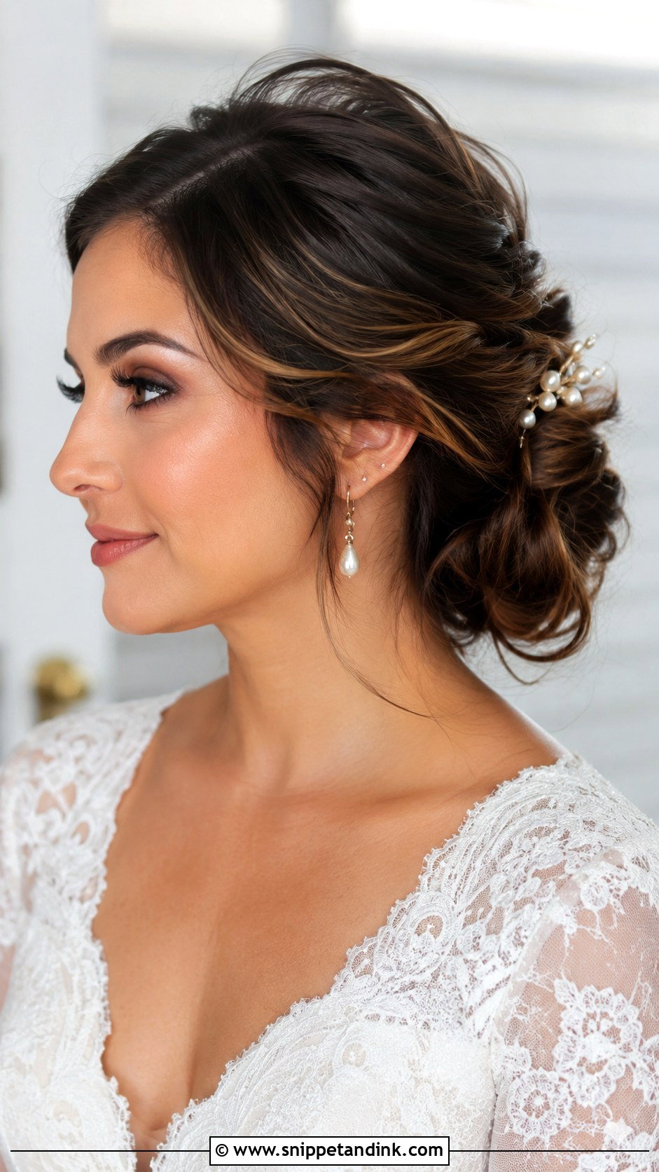 Bridal Hair Tucked Behind Ear With Textured Updo - Snippet and Ink - 20 Bridal Hair Tucked Behind Ear Hairstyles