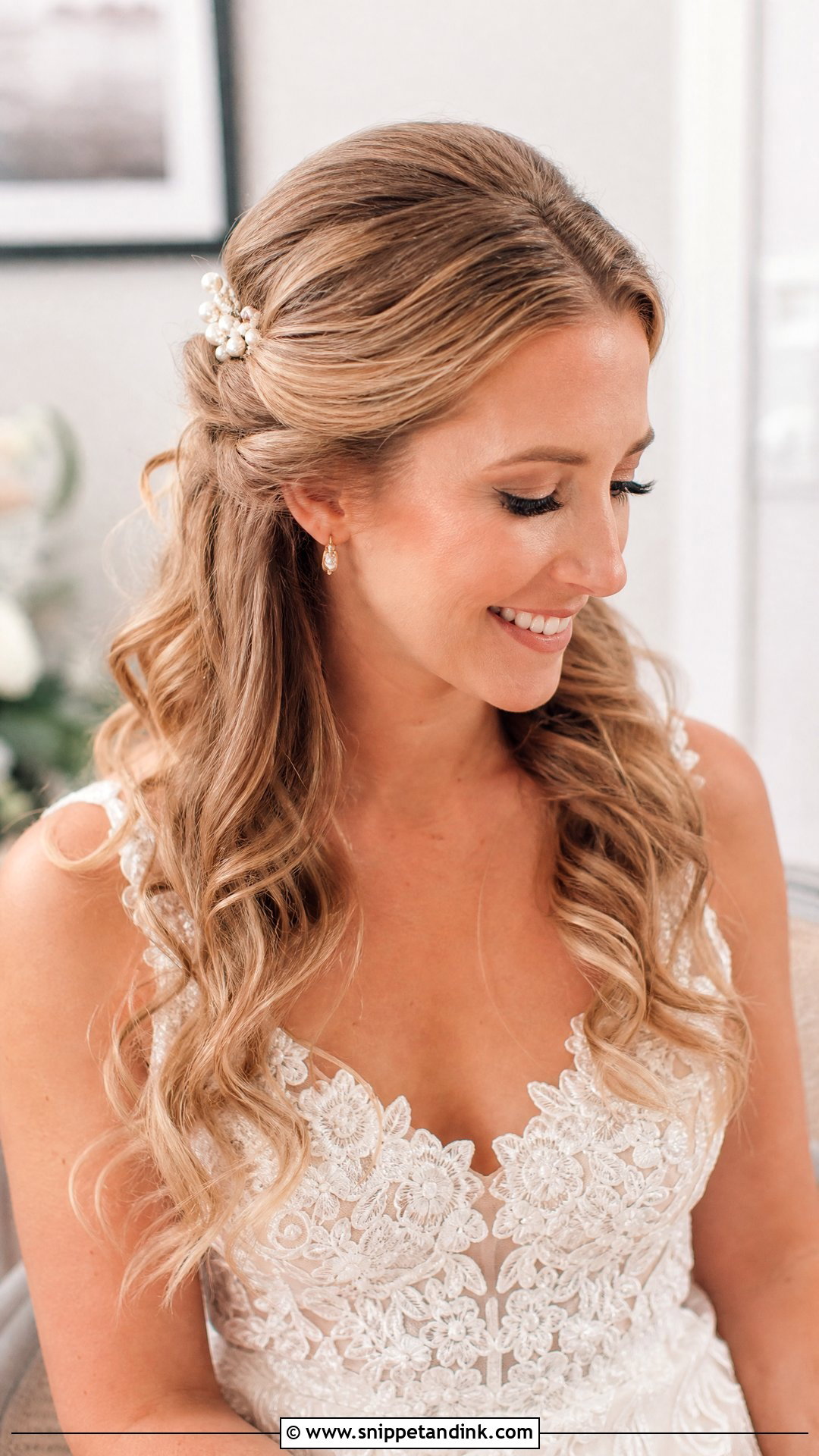 Bridal Hair Tucked Behind Ears With Half Up Hair - Snippet and Ink - 15 Bridal Hair Tucked Behind Ears