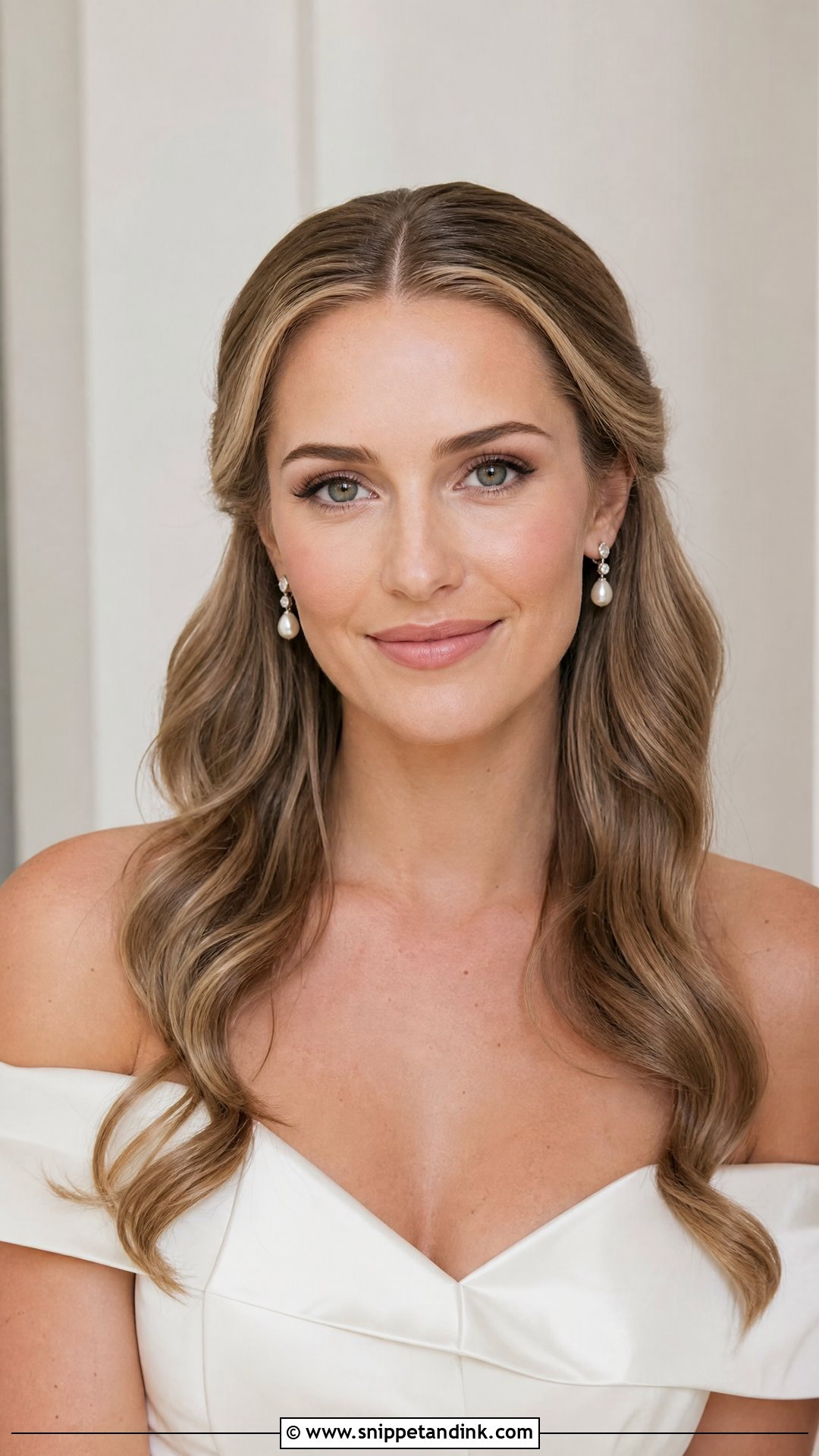 Bridal Hair Tucked Behind Ears With Soft Waves - Snippet and Ink - 15 Bridal Hair Tucked Behind Ears