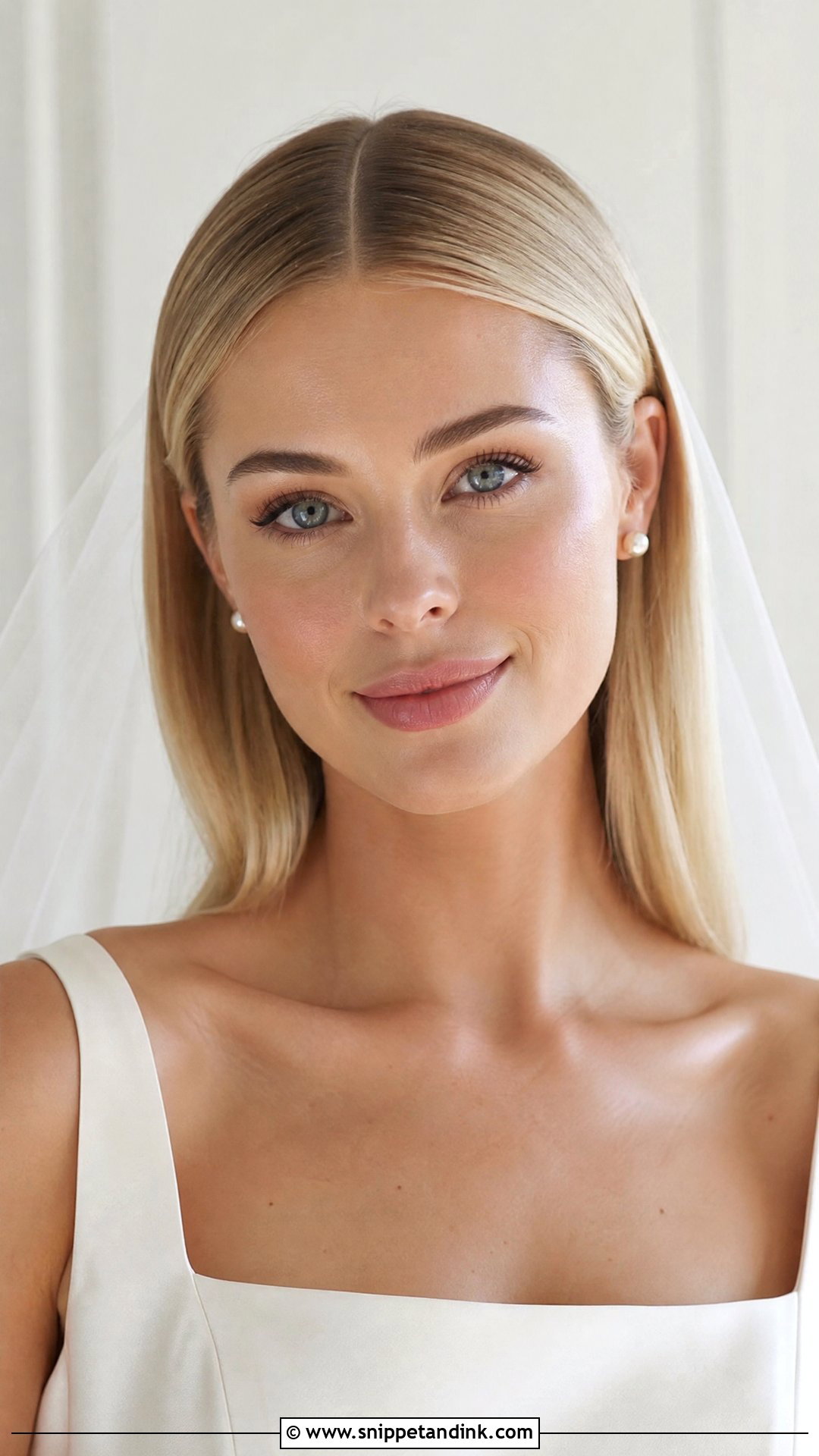 Bridal Hair Tucked Behind Ears With Straight Hair - Snippet and Ink - 15 Bridal Hair Tucked Behind Ears