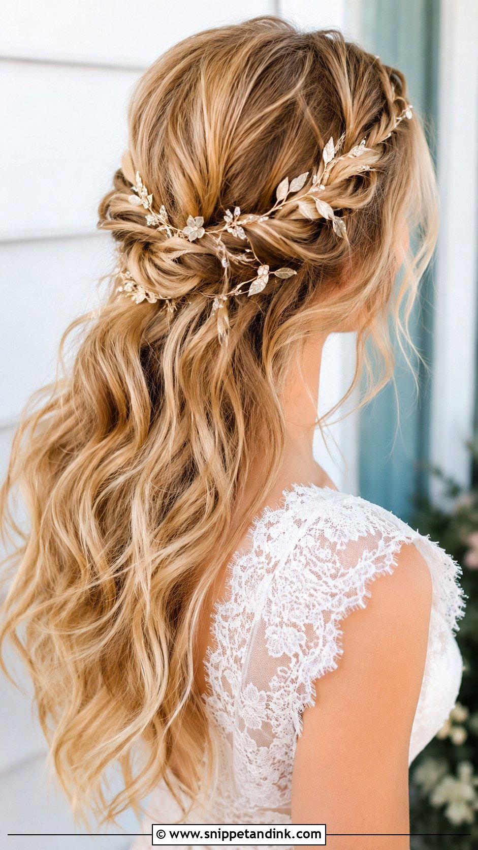 Bridal Hair With Boho Hair Vine - Snippet and Ink - 20 Bridal Hair with Headpiece Ideas