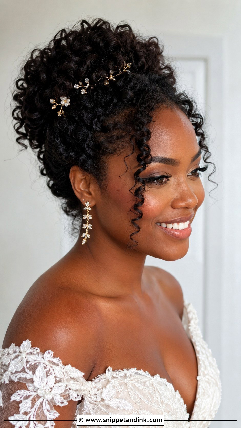 Bridal Hair With Curly Updo And Headpiece - Snippet and Ink - 20 Bridal Hair with Headpiece Ideas