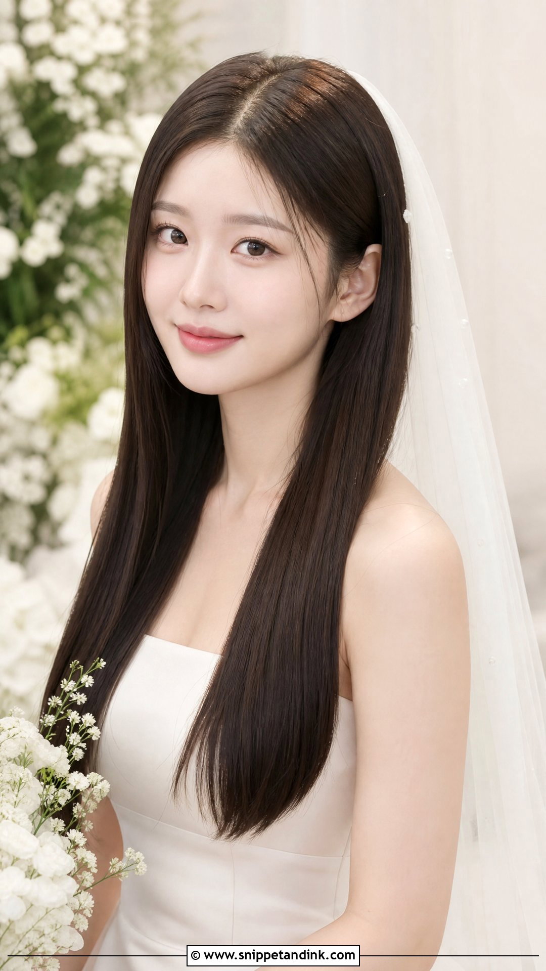 Bridal Hair With Extensions Long Straight Hair - Snippet and Ink - 15 Bridal Hair with Extensions