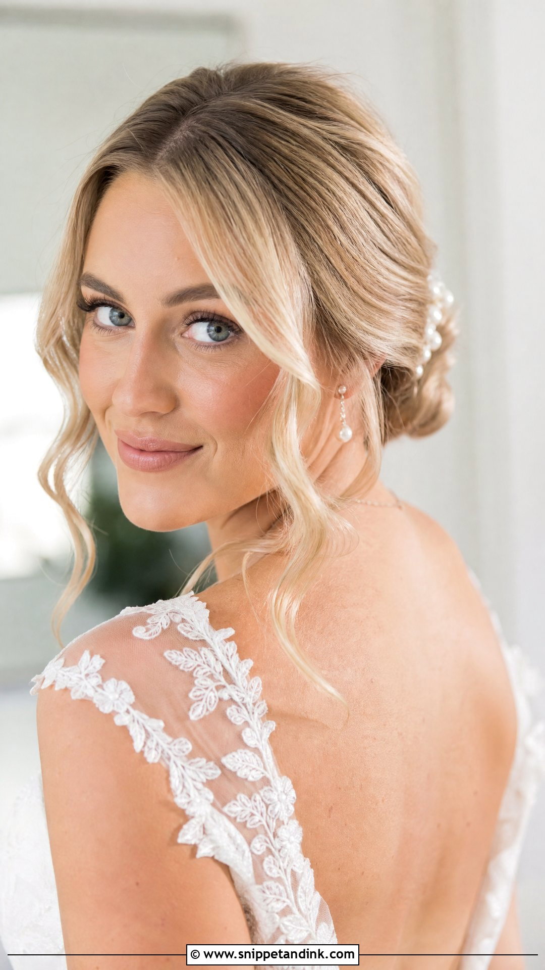 Bridal Hair With Face Framing Pieces - Snippet and Ink - 15 Bridal Hair Pulled Back Ideas