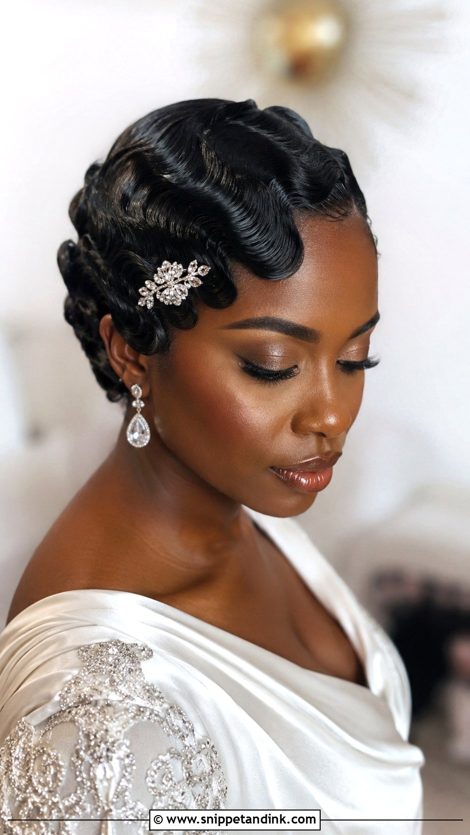 Bridal Hair With Finger Waves - Snippet and Ink - 20 Bridal Hair for Black Women Ideas